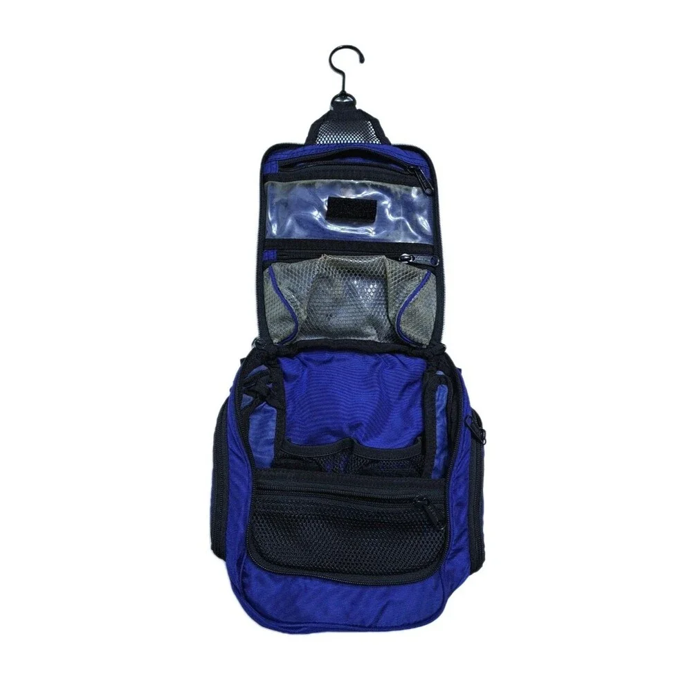 LL Bean Personal Travel Bag Vintage Toiletry Organizer Hanging Shower Blue - Picture 3 of 8